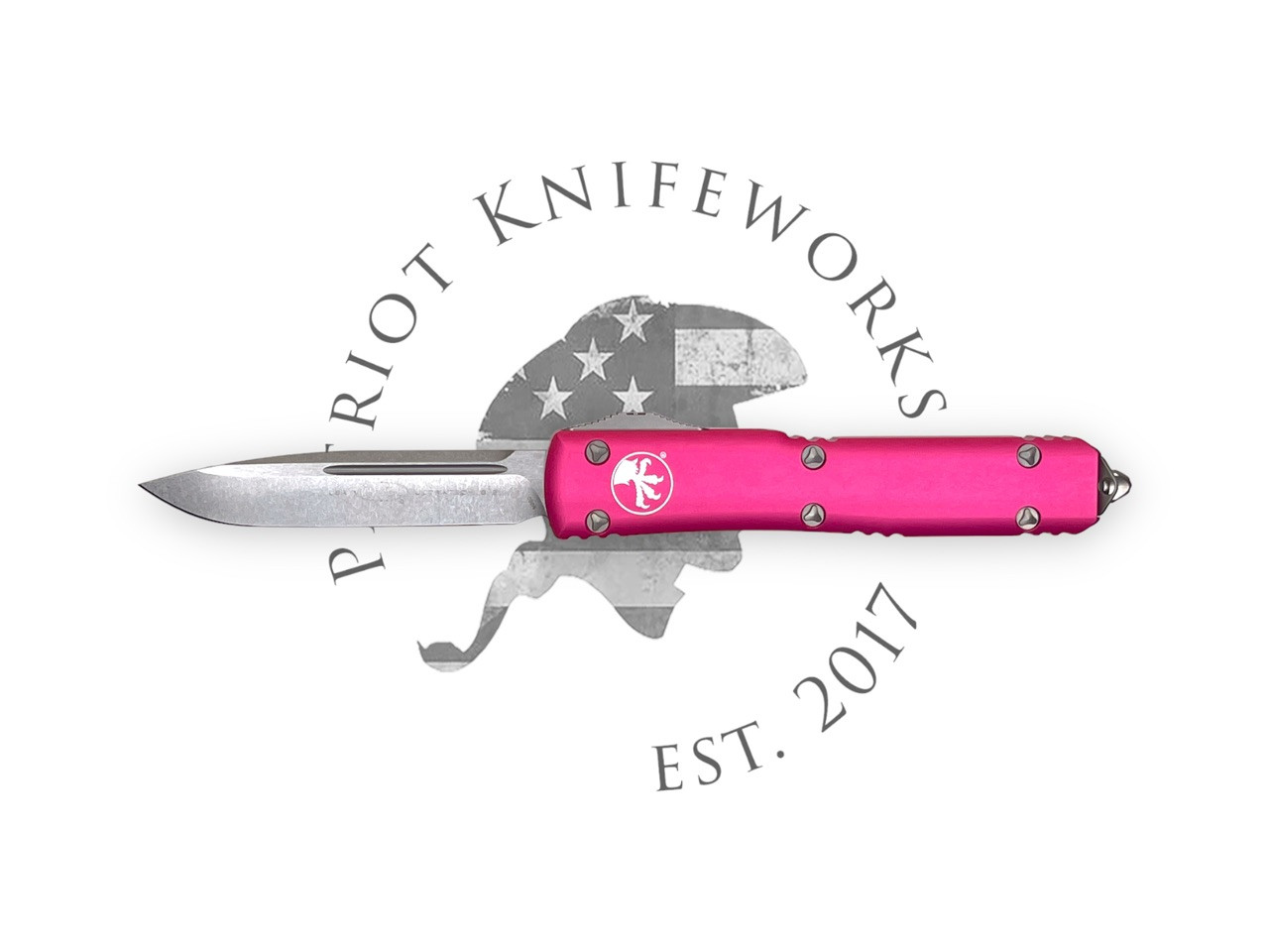 Microtech Knives Ultratech S/E OTF Automatic Knife Stonewashed Blade w/ Pink  Handle - 121-10PK - Tactical Elements Inc
