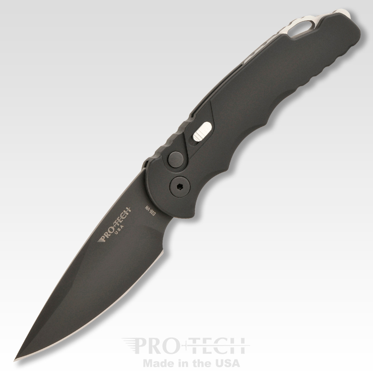 PRO-TECH T503 TACTICAL RESPONSE 5 BLACK HANDLE, STEEL SAFETY, BLACK DLC ...