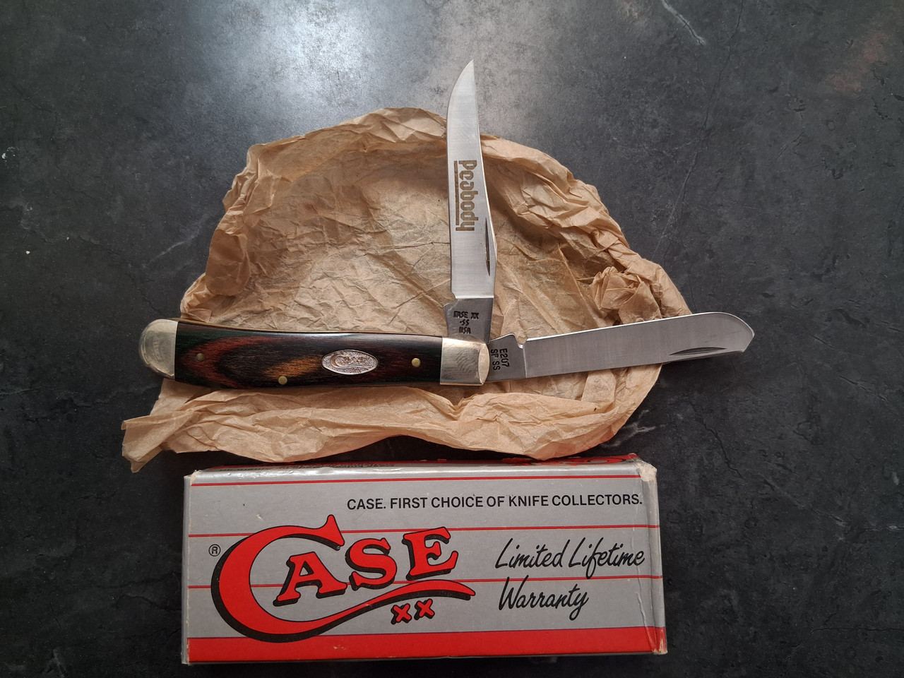 CASE XX PEABODY SAFETY ELEGANT WOOD MINI TRAPPER E207