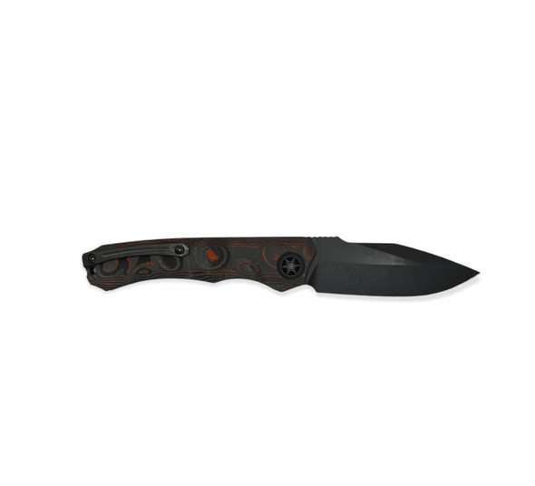 Heretic Knives H000-6A-ORCF Wraith Orange Camo Carbon Fiber DLC Blade - Orange Camo Carbon Carbon Fiber Handle