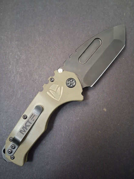 Pre-owned Medford Scout M/P D2 PVD Tanto Blade, OD Green G10 Handles, PVD HW/Clip/Breaker