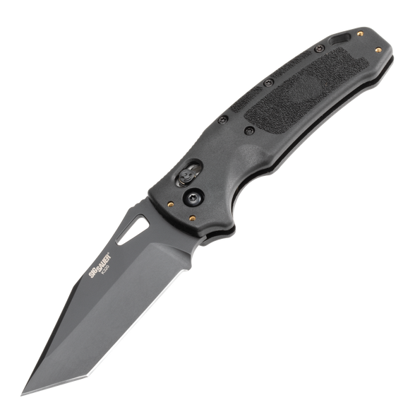 Hogue SIG K320 Nitron Manual Folder: 3.5" Tanto Blade - Black Cerakote Finish, Black Polymer Frame- 36360