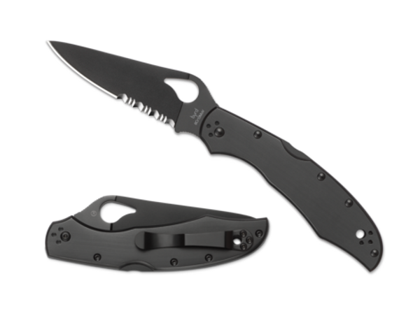 BYRD BY SPYDERCO CARA CARA™ 2 STAINLESS BLACK BLADE - COMBINATION BLADE/STAINLESS HANDLE