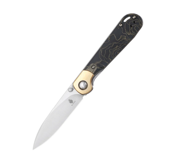 Kizer PPY S35VN Blade Brass+Raffir Handle Ki3587A1 (3.26" Satin)