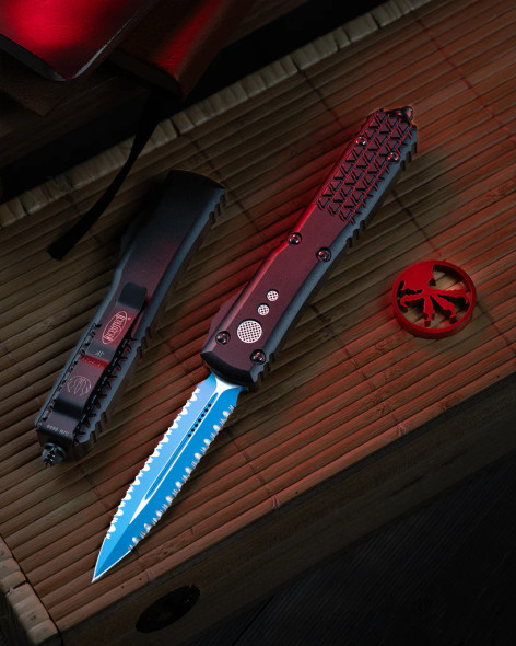 MICROTECH 122-D3JK ULTRATECH D/E JEDI KNIGHT BLUE DOUBLE FULL SERRATED