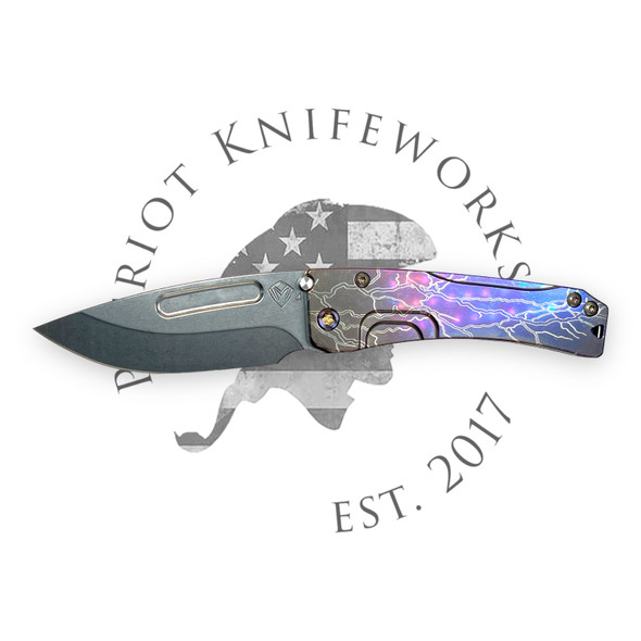 MEDFORD SLIM MIDI S45VN TUMBLED DP BLADE, BRONZE VIOLET FADE LIGHTNING HANDLES, FLM HW/CLIP