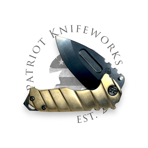 MEDFORD GENESIS T S45VN PVD DP BLADE, SHINY BRONZE RONDED ARMADILLO HANDLES, PVD HW/CLIP, PVD BREAKER