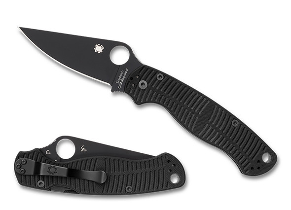 SPYDERCO C81GMCBKP2 PARAMILITARY 2 SALT BLACK G-10 CPM MAGNACUT BLACK BLADE PLAINEDGE
