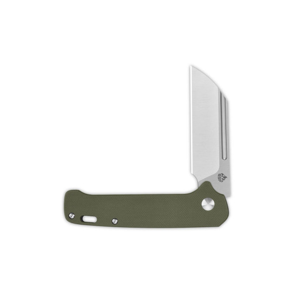 QSP Penguin Slip Joint 14C28N Blade Satin, Green G10 Handle