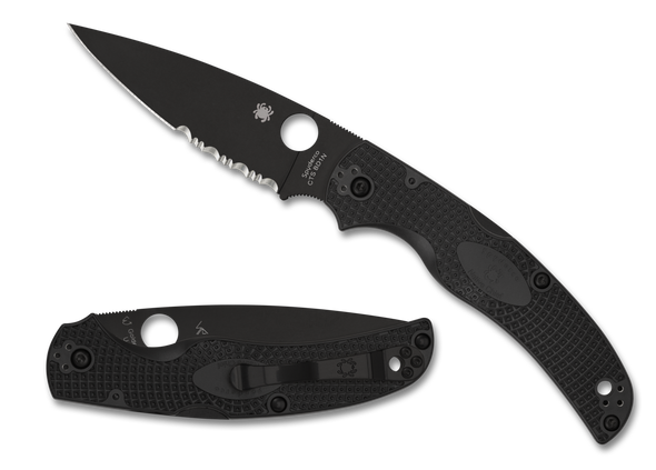 SPYDERCO NATIVE CHIEF™ BLACK LIGHTWEIGHT BLACK BLADE COMBINATION EDGE | C244PSBBK