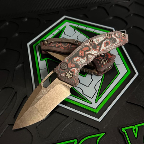 HERETIC KNIVES H012-7A-RD/CC MEDUSA AUTO RECURVE BRONZE RED CAMO CARBON
