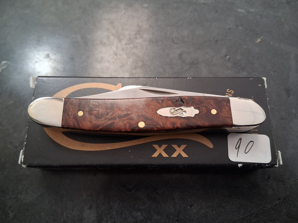 CASE XX NO 64065 BROWN MAPLE BURL WOOD SMOOTH STOCKMAN (7347 SS)
