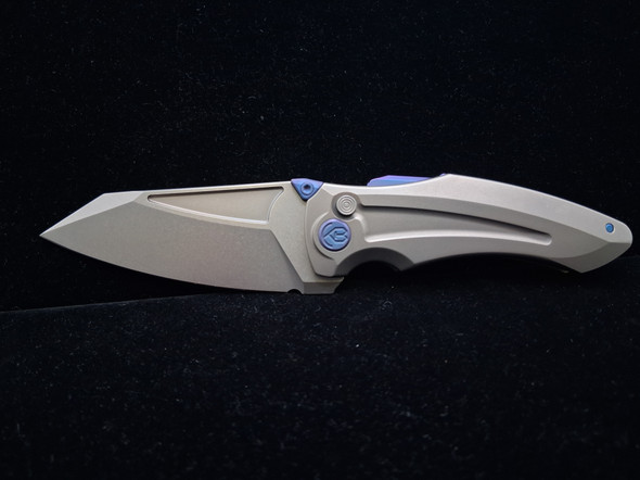 KB Sumo Folding Knife Gray Titanium Handle 3.15" Stonewash CPM 20CV Blade KB400A