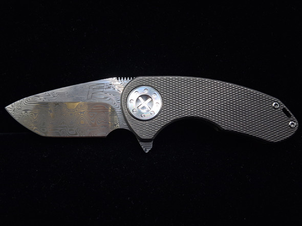 Curtiss Custom Knives F3 Compact Damasteel and Knurled Titanium