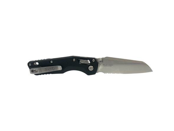 MICROTECH 210M-11FL MSI MINI RAM-LOCK STONEWASH PARTIAL SERRATED FLUTED ALUMINUM BLACK