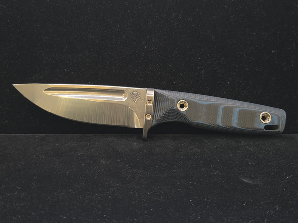 MEDFORD THE DEEP 20CV TUMBLED NON SERRATED BLADE, BLACK/BLUE G10 HANDLES/KYDEX SHEATH, STD HW