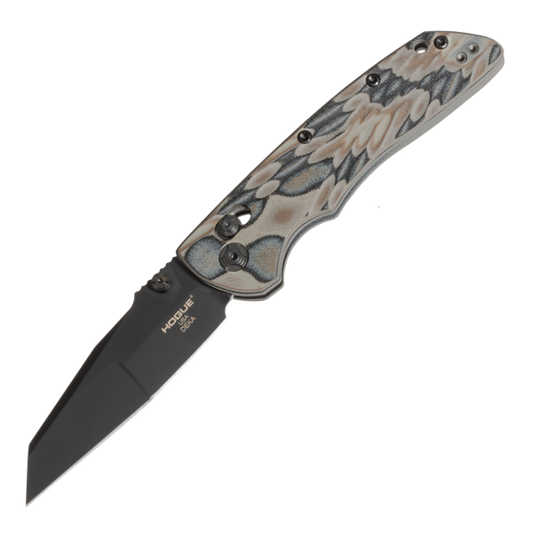 Hogue Deka Manual Folder: 3.25" Wharncliffe Blade - Black Cerakote Finish, G-Mascus Dark Earth G10 Frame - 24267