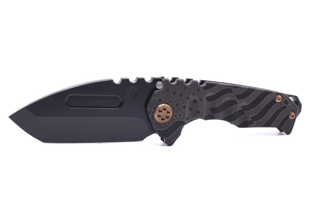 Medford Genesis T S45VN PVD Tanto Blade, PVD Brz/Ghost Flag Handles, Bronze HW/Clip, PVD Breaker