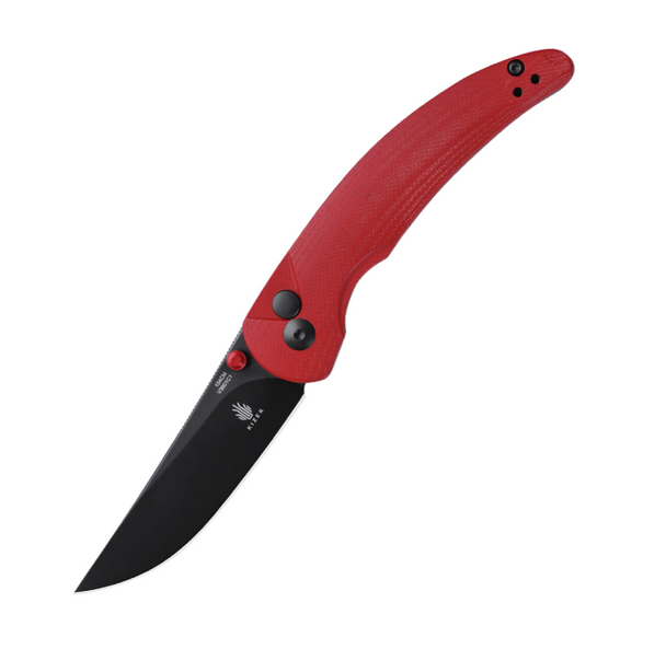 Kizer Swaggs Chili Pepper Button Lock Knife Red G-10 V3601C1 (3.03" Black)