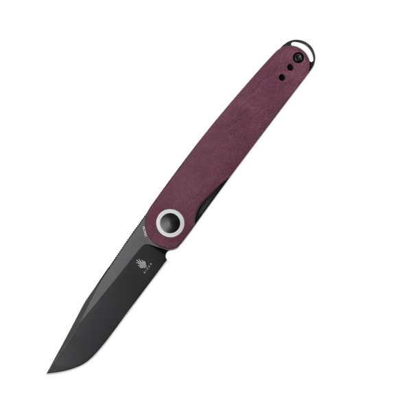 Kizer Azo Squidward Front Flipper Knife Red Richlite Handle V3604C3 (2.81" Black)