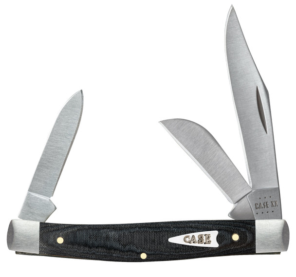 Case Smooth Black Micarta Medium Stockman  - 27818