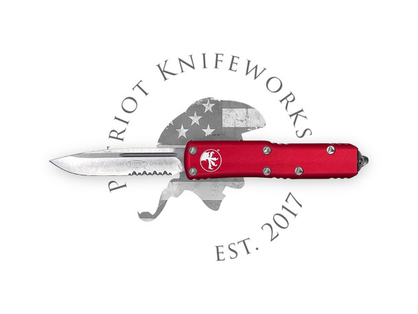 Microtech 231-11RD UTX-85 S/E Red Stonewash Partial Serrated