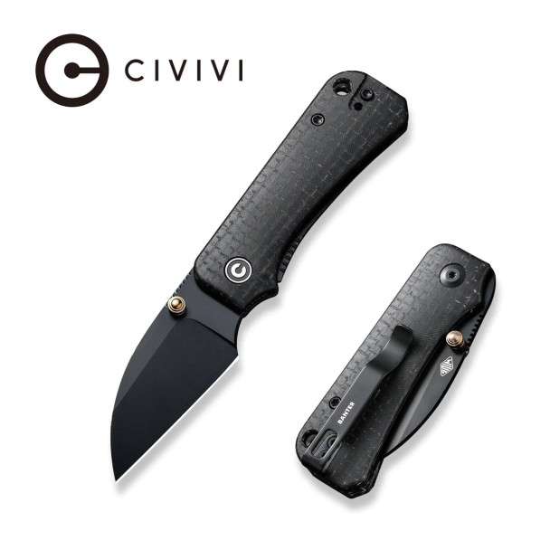 CIVIVI Baby Banter Wharncliffe Thumb Stud Knife Micarta Handle (2.32" Nitro-V Blade) C19068SC-1