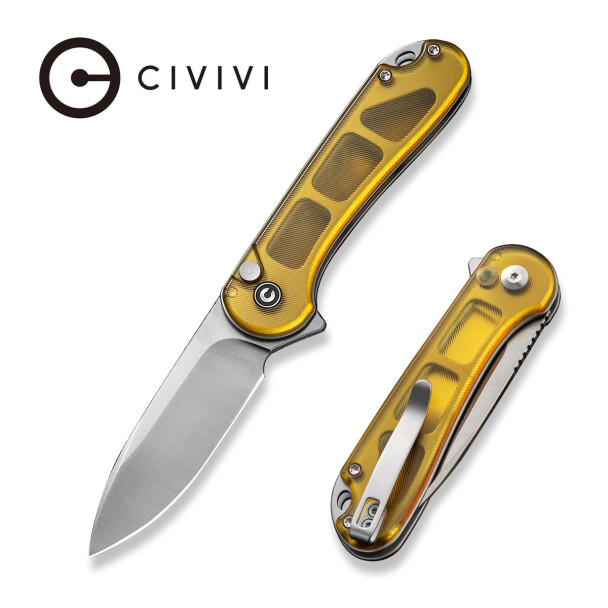 CIVIVI Button Lock Elementum II Pocket Knife Ultem Handle (2.96" Nitro-V Blade) C18062P-7