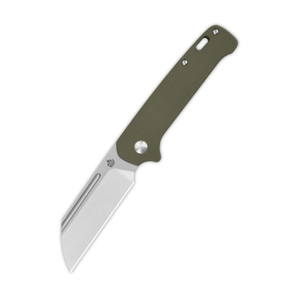 QSP Penguin Slip Joint 14C28N Blade Satin, Green G10 Handle