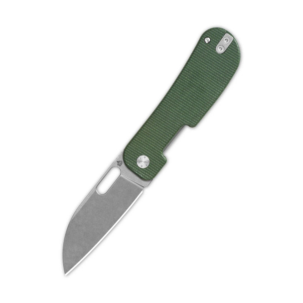 QSP Variant PE Liner Lock Pocket Knife 14C28N Blade Green Micarta Handle