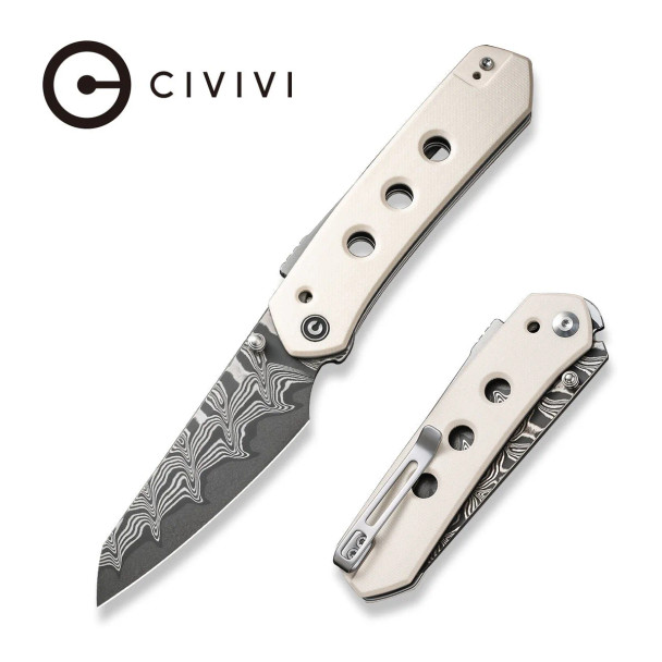 CIVIVI Vision FG Thumb Stud & Superlock Knife G10 Handle (3.54" Damascus Blade) C22036-DS1