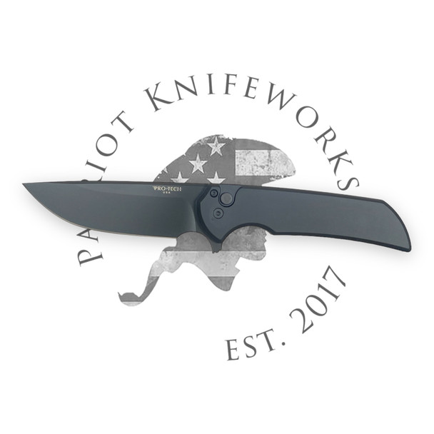 PRO-TECH MX103 MORDAX SOLID BLACK HANDLE, DLC BLACK MAGNACUT BLADE, PLAIN EDGE