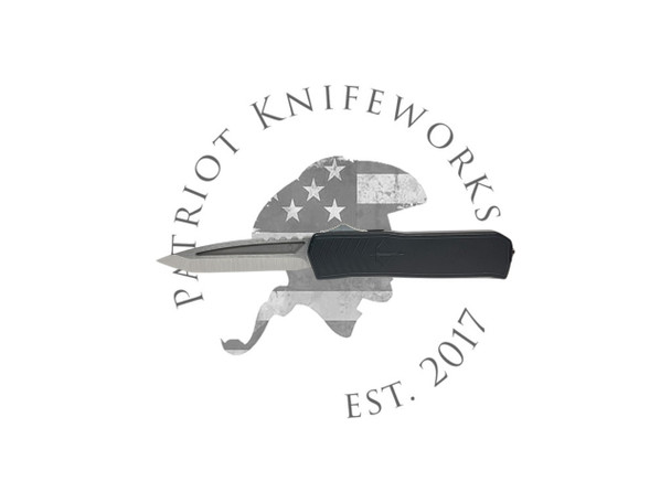 MEDFORD OTF PRAETORIAN S45VN TUMBLED TANTO BLADE, BLACK HANDLES, VIOLET CLIP/BREAKER