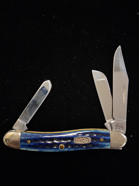 CASE XX 00778 1999 Pocket Worn Navy Blue Jigged Medium Stockman