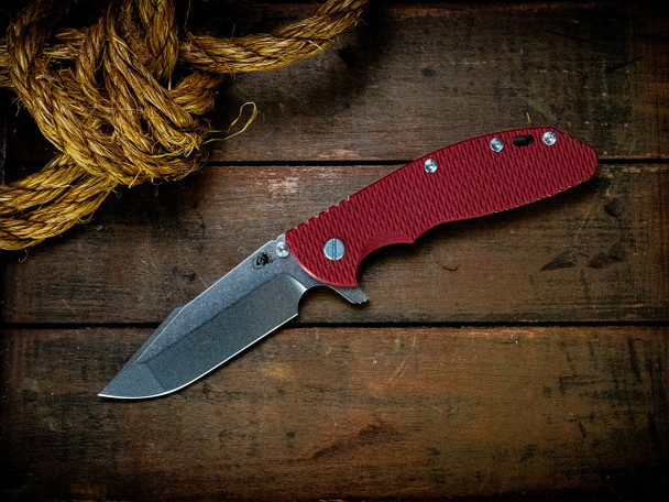 HINDERER KNIVES XM-24 4.0" S45VN HARPOON SPANTO TRI-WAY WORKING FINISH RED G10