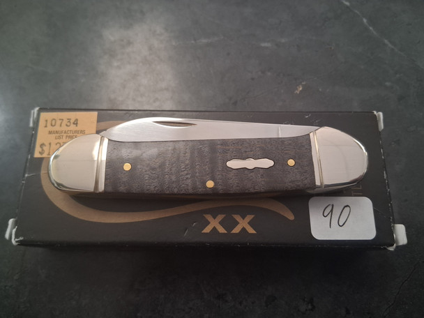 CASE XX 10734 BLACK CURLY MAPLE WOOD SMOOTH CANOE 72131 SS