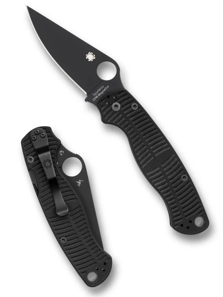 SPYDERCO C81GMCBKP2 PARA MILITARY 2 SALT BLACK G10 MAGNACUT BLACK PLAIN EDGE