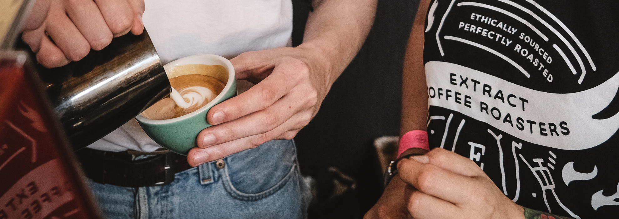 Extract Coffee Roasters barista training Latte Art