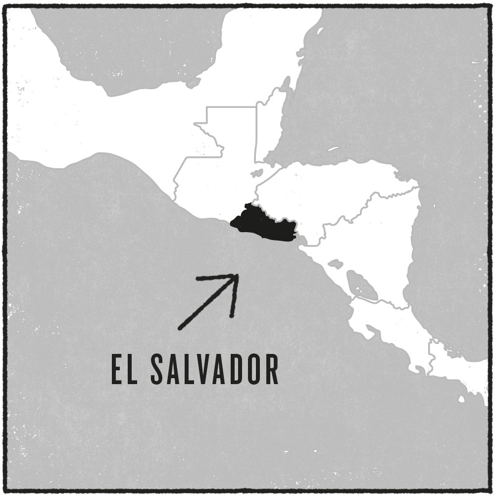 Extract Coffee Roasters Map of El Salvador, South America