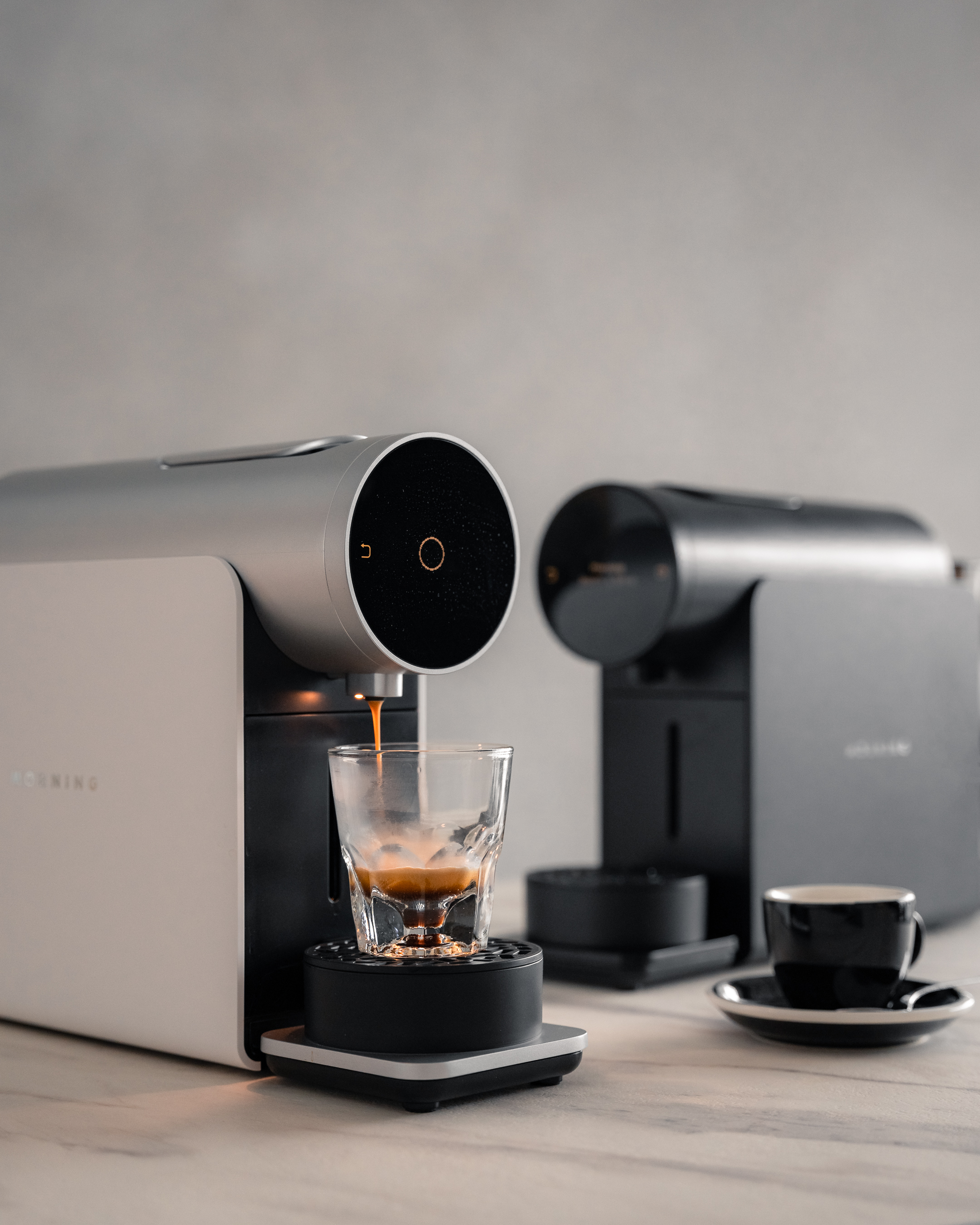The Morning Machine in Black and White