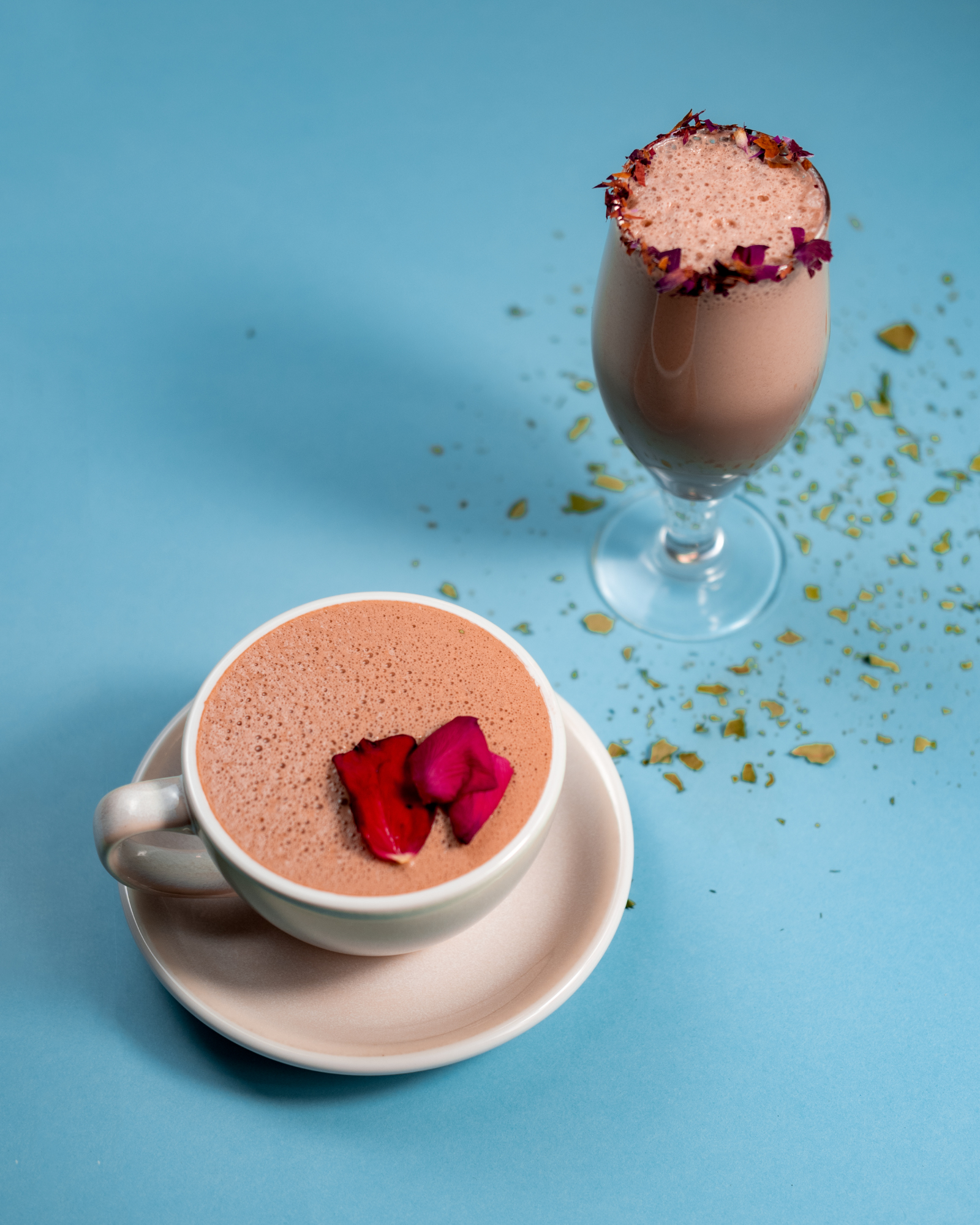Extract Coffee Roasters Turkish Delight Iced Chocolate and Turkish Delight Hot Chocolate Latte