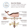 Save the Whales Weathervane - Pure Copper by Good Directions