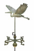 18" Dalvento Flying Heron Weathervane-Verdigris Steel with Traditional Directionals and Globes