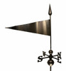 27" Dalvento Pennant Weathervane- Black Steel with Traditional Directionals and Globes