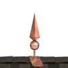 Lancelot Polished Copper Rooftop Finial with decorative Copper Roof Mount