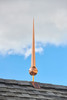 28" Gawain Polished Copper Rooftop Finial with decorative Copper Roof Mount
