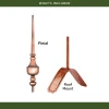 27" Victoria Polished Copper Rooftop Finial with decorative Copper Roof Mount