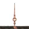 27" Victoria Polished Copper Rooftop Finial with decorative Copper Roof Mount