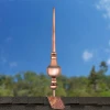 27" Victoria Polished Copper Rooftop Finial with decorative Copper Roof Mount
