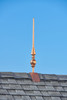 28" Aragon Polished Copper Rooftop Finial with decorative Copper Roof Mount  